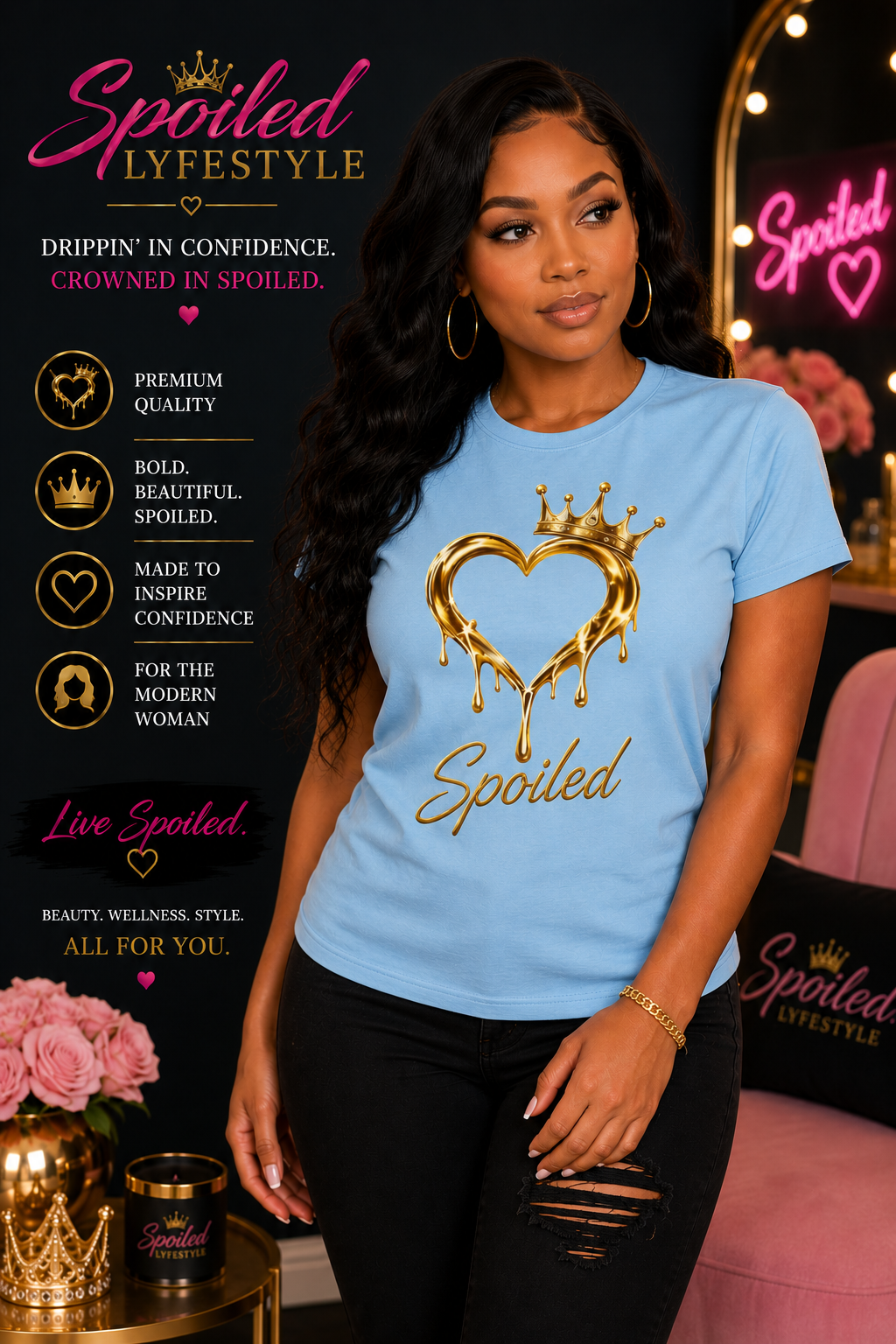 Crowned Dripp Heart T-shirt