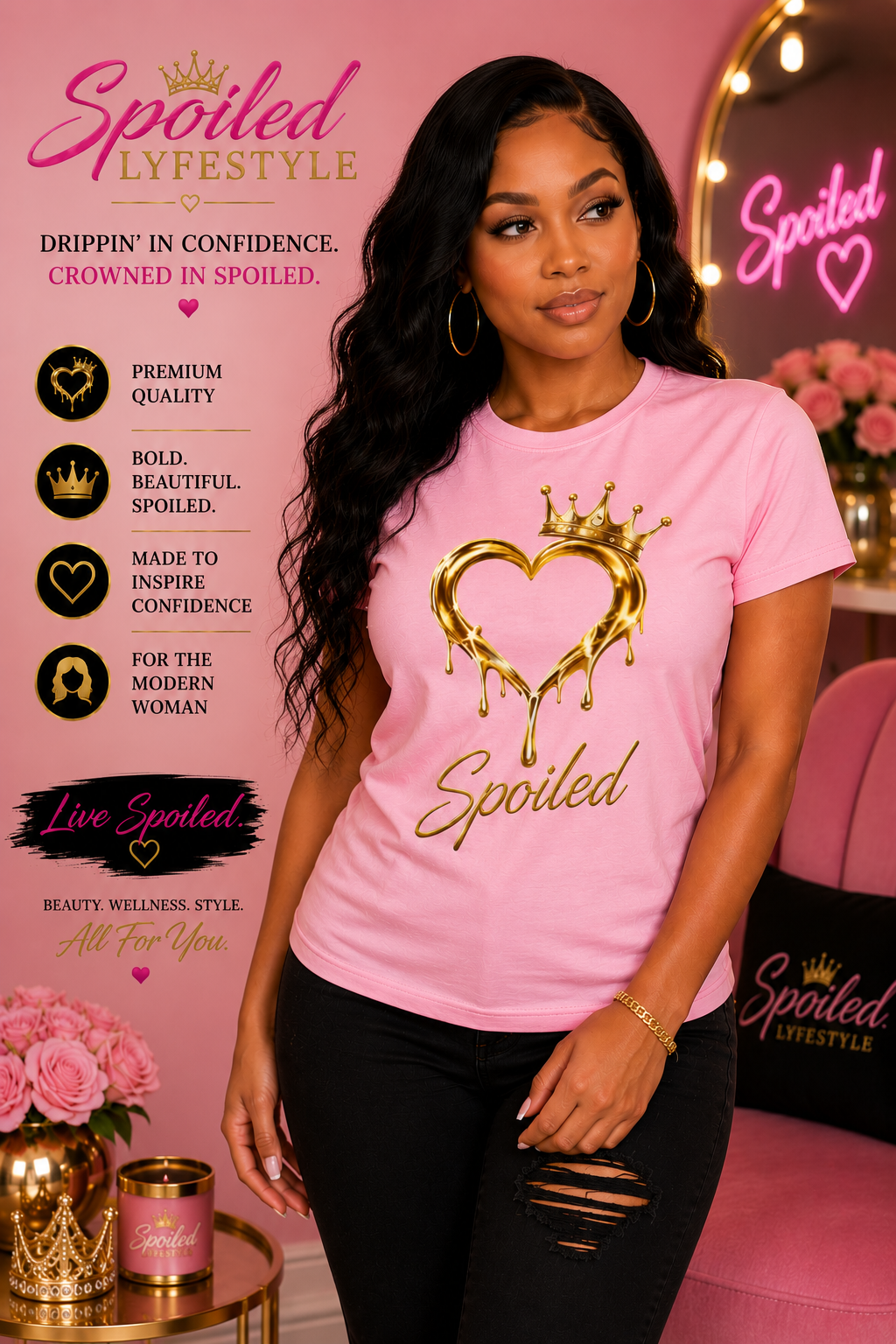 Crowned Dripp Heart T-shirt