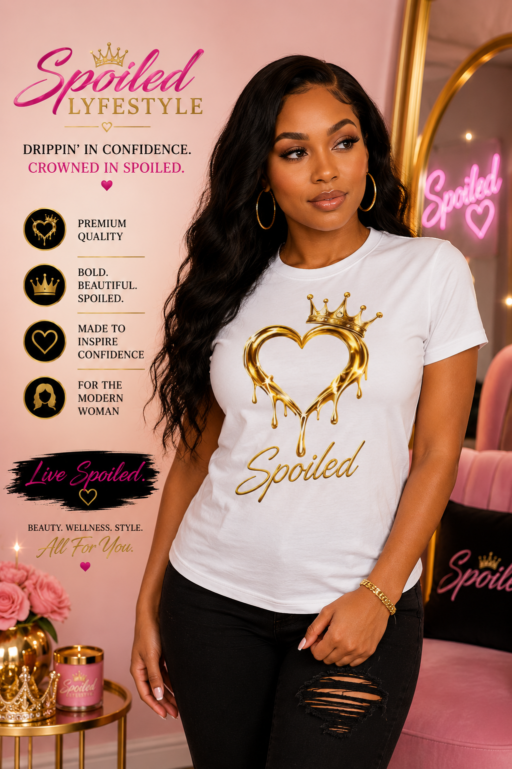 Crowned Dripp Heart T-shirt