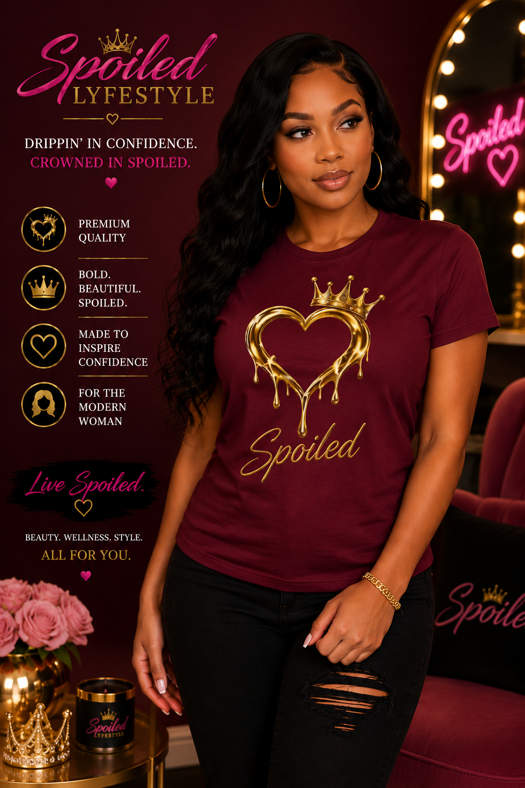 Crowned Dripp Heart T-shirt